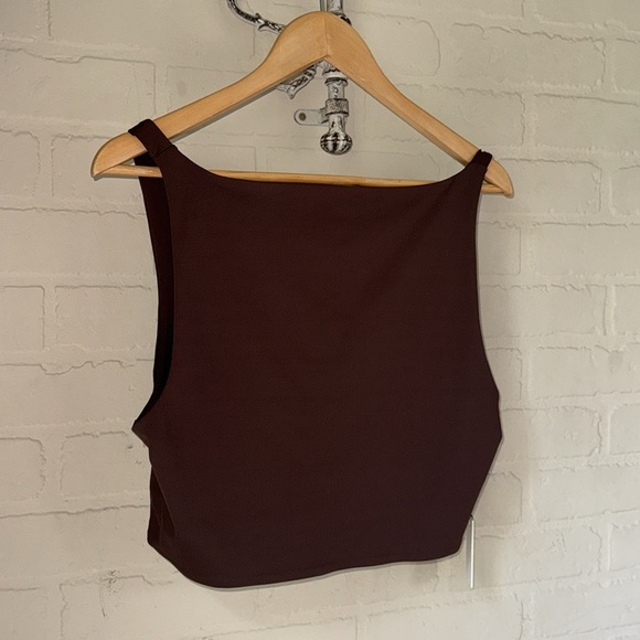 Babaton Contour Cropped Tank NEW xxl stretch coffee bean brown aritzia - Picture 6 of 6